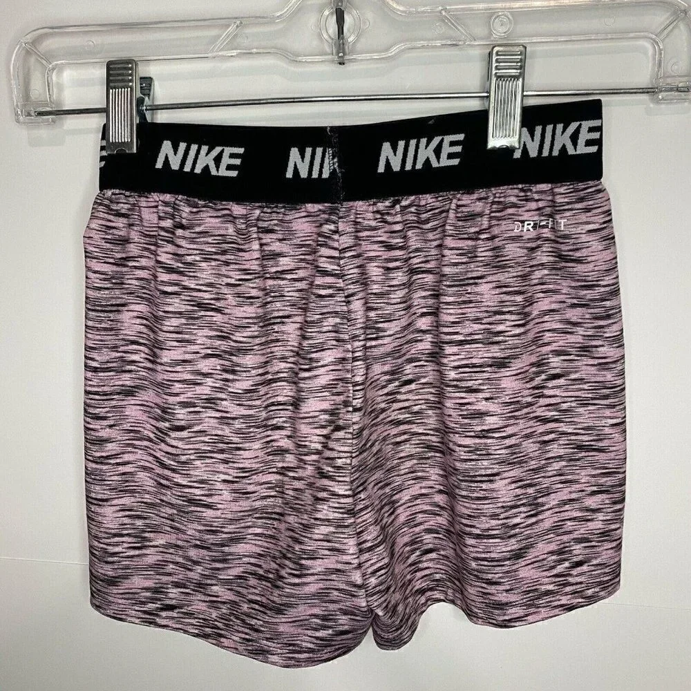 NIKE PRO GIRLS 6X DRI FIT COMPRESSION SHORTS PINK BLACK